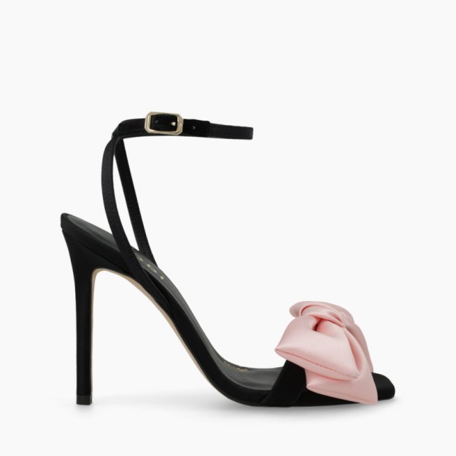 LODI MUJER SANDALIAS NEGRAS LAZO ROSA WANS-TE