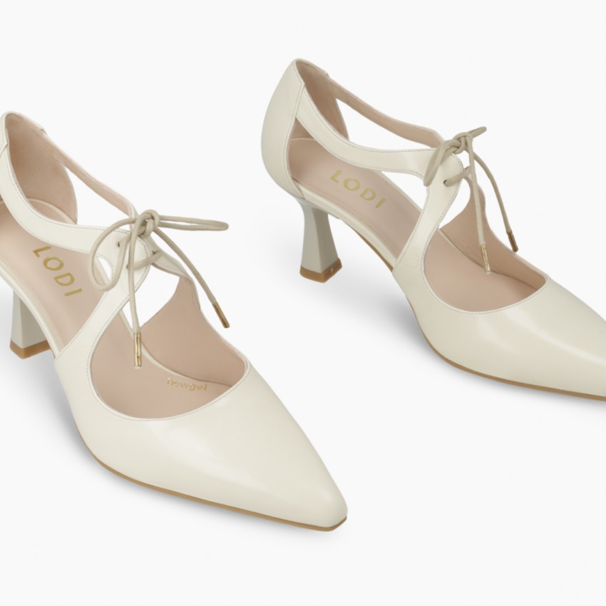 LODI MUJER ZAPATOS DE SALON BLANCOS GINOL-PI