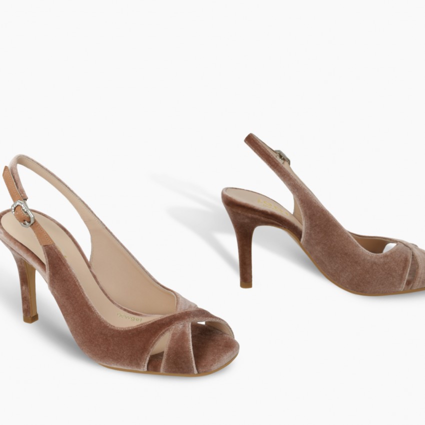 LODI MUJER SANDALIAS DE NOVIA TERCIOPELO ROSA SIULA-TENO