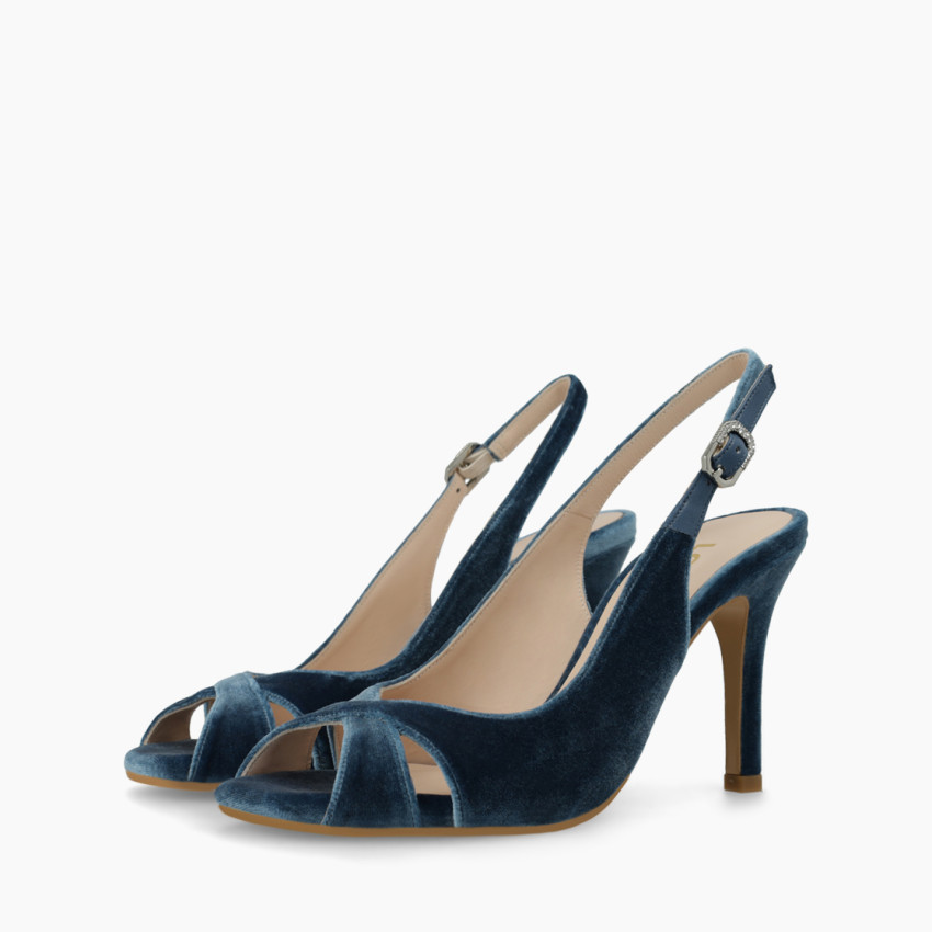 LODI MUJER SANDALIAS DE NOVIA TERCIOPELO AZUL SIULA-TENO