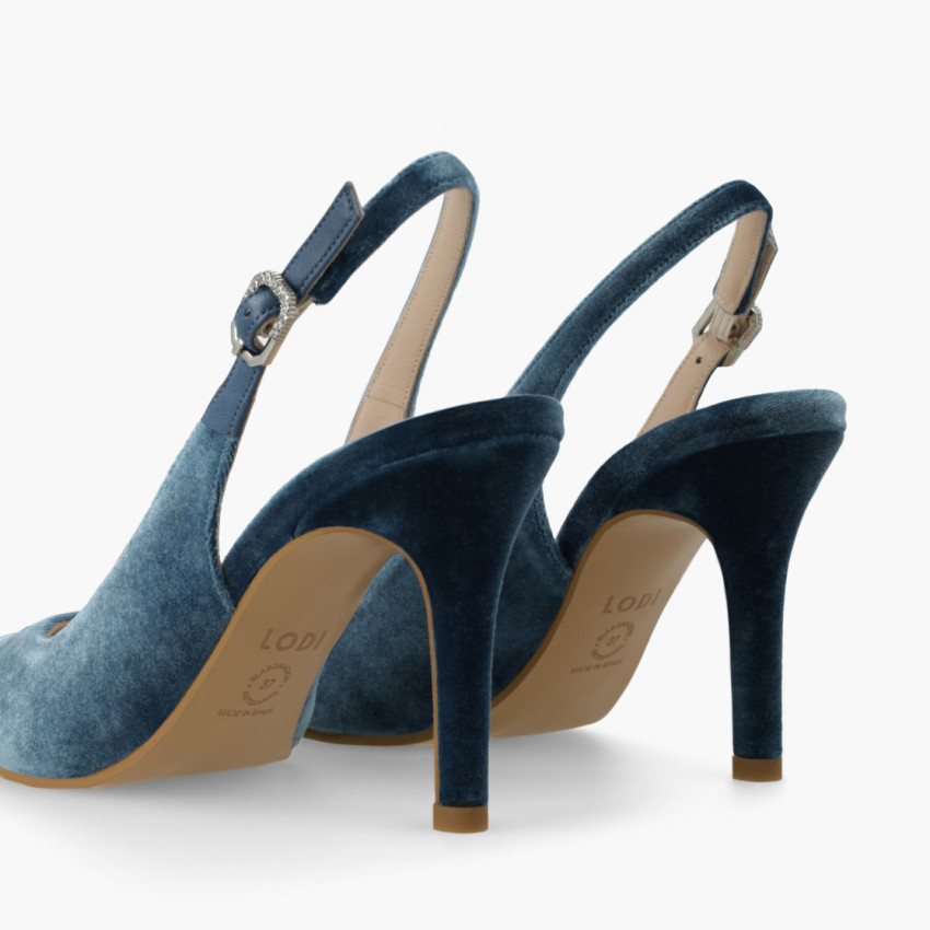 LODI MUJER SANDALIAS DE NOVIA TERCIOPELO AZUL SIULA-TENO