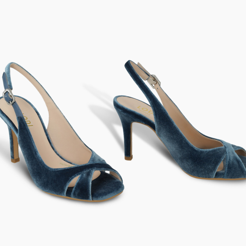 LODI MUJER SANDALIAS DE NOVIA TERCIOPELO AZUL SIULA-TENO