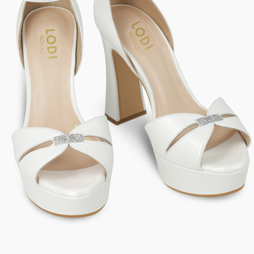 LODI MUJER SANDALIAS DE NOVIA BLANCAS TAMSI-NO