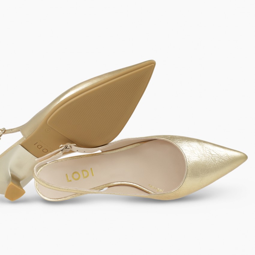 LODI MUJER ZAPATOS DE SALON DORADOS CHAKI